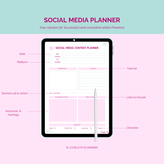 Social media digital planner