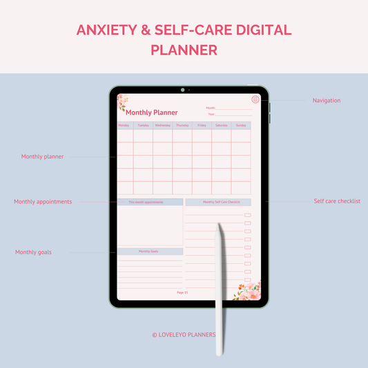 Anxiety & Self-care digital planner