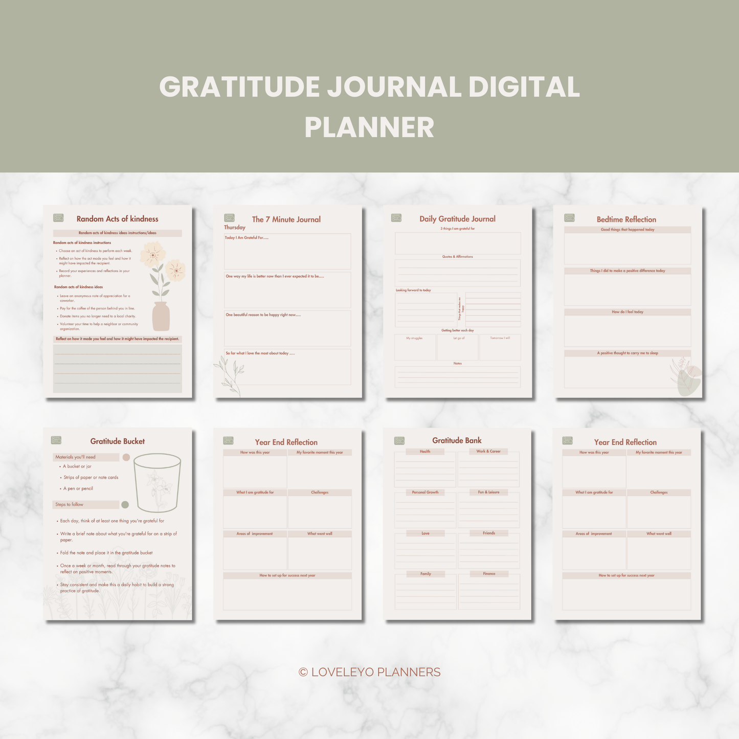 Gratitude Journal digital Planner