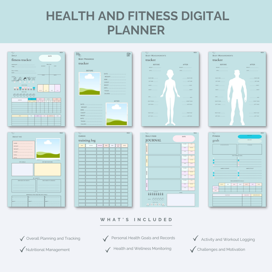 Health and fitness digital Planner