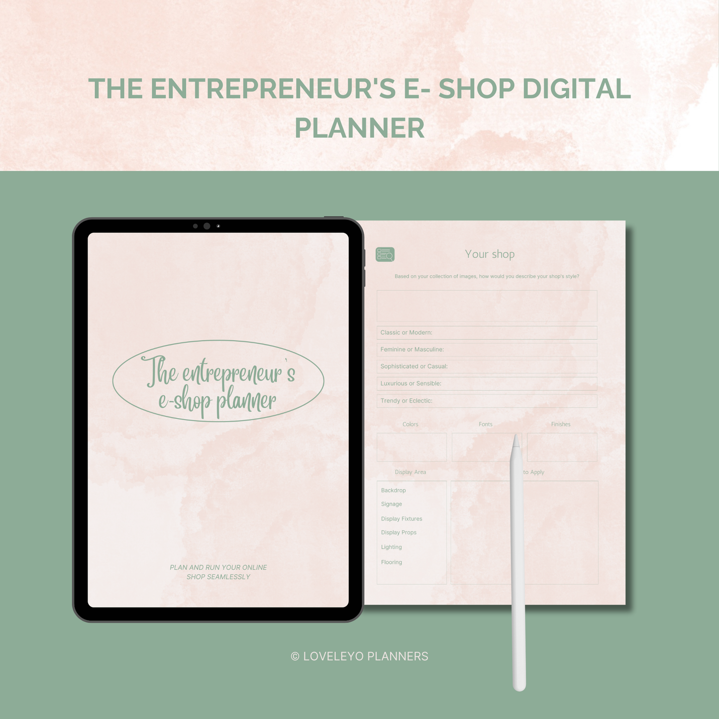The entrepreneur's e- shop digital planner