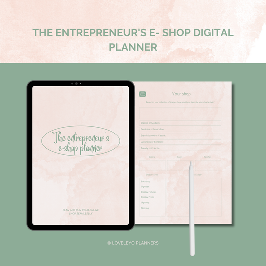 The entrepreneur's e- shop digital planner