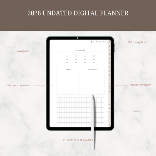 2026 undated digital planner