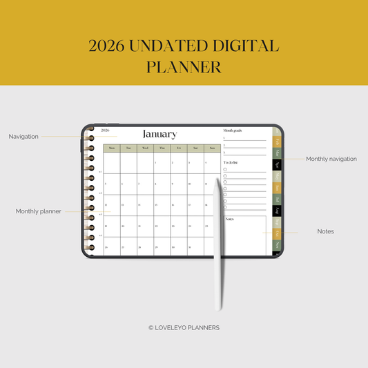 2026 Floral Digital Planner