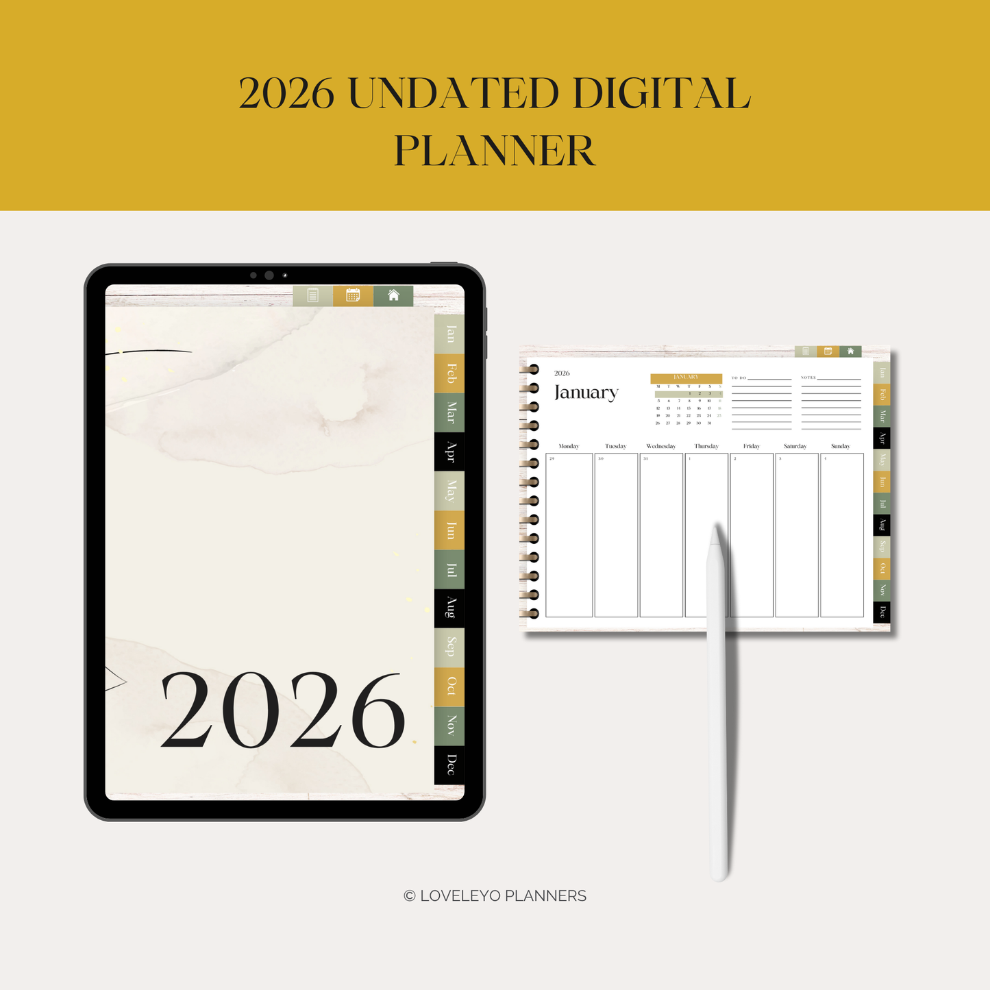 2026 Floral Digital Planner
