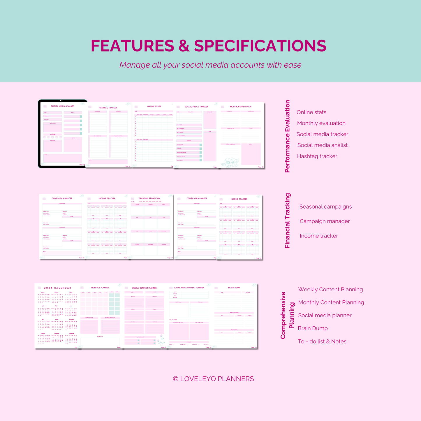 Social media digital planner