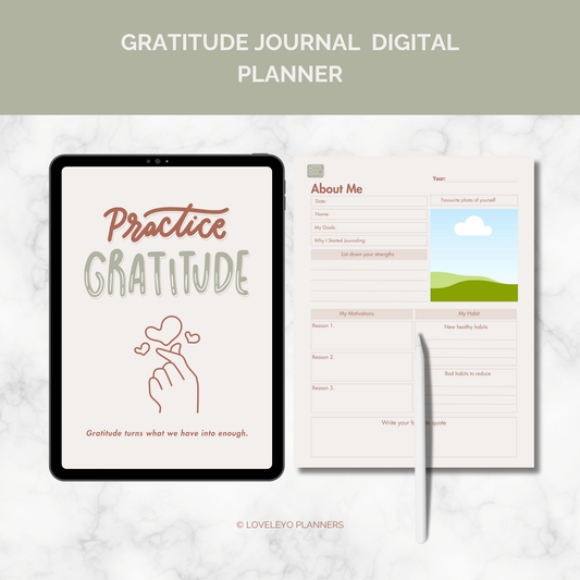 Gratitude Journal digital Planner